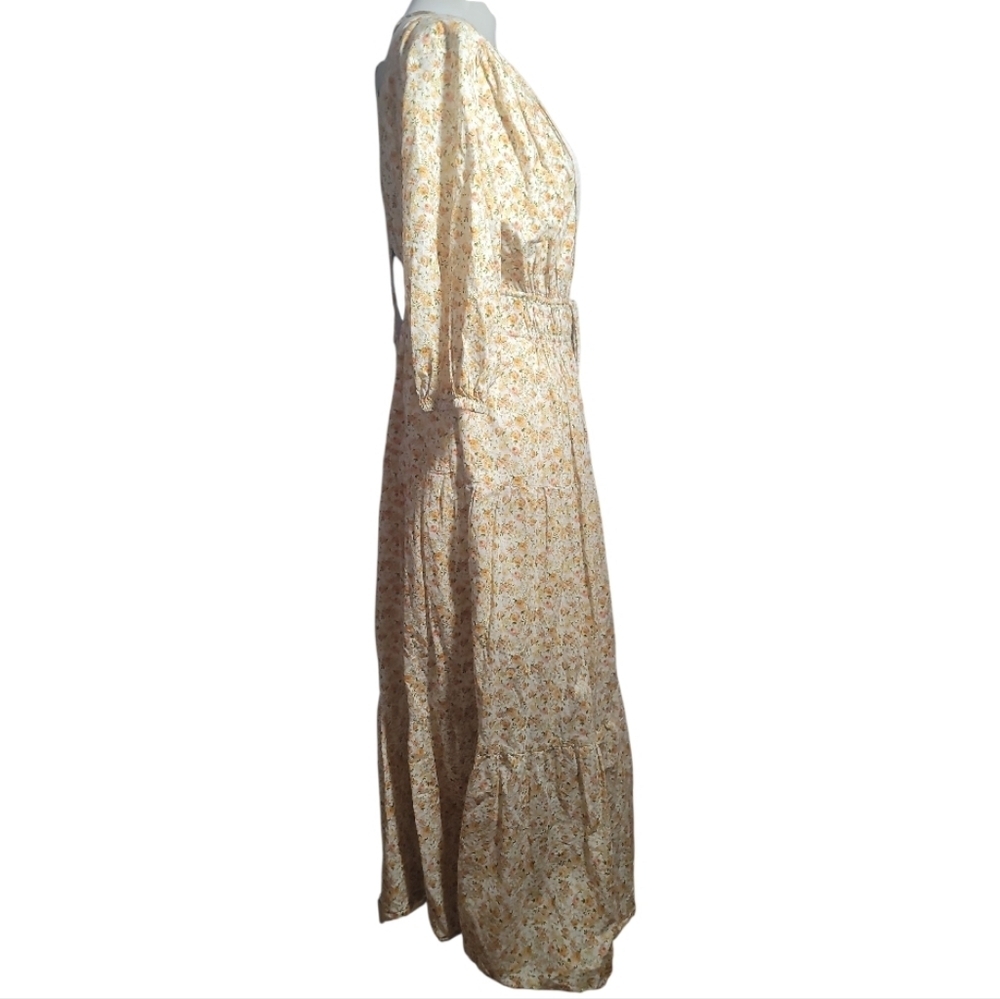 Significant Other cottagecore adele Chic butter yellow Floral Maxi Dress 8 - Picture 7 of 10